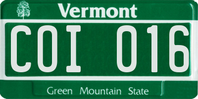 VT license plate COI016