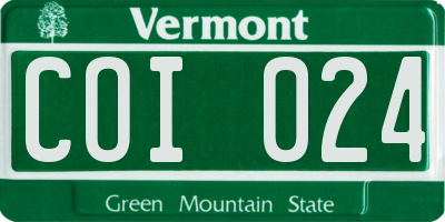 VT license plate COI024