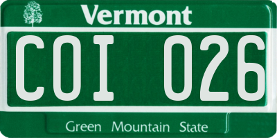 VT license plate COI026