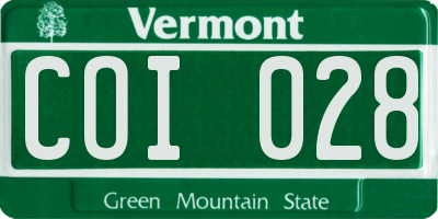 VT license plate COI028