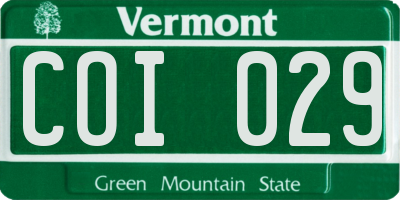 VT license plate COI029