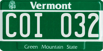 VT license plate COI032