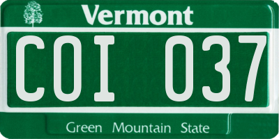VT license plate COI037