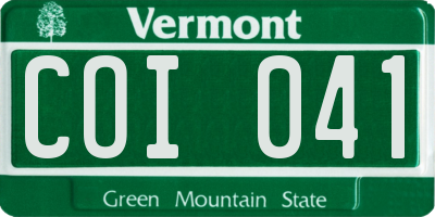 VT license plate COI041