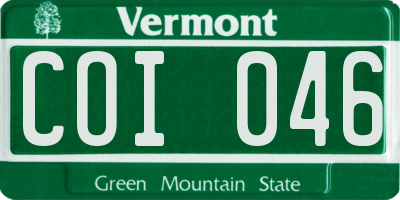 VT license plate COI046