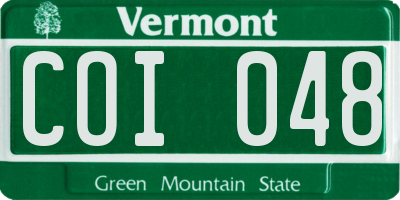 VT license plate COI048