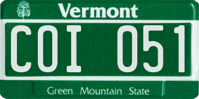 VT license plate COI051