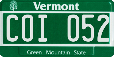 VT license plate COI052