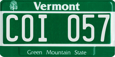 VT license plate COI057