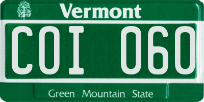 VT license plate COI060