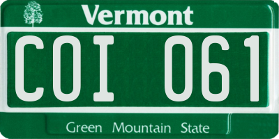 VT license plate COI061