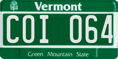 VT license plate COI064