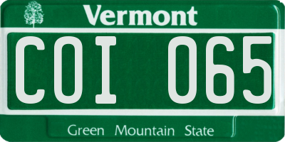 VT license plate COI065