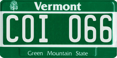 VT license plate COI066