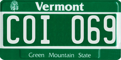 VT license plate COI069