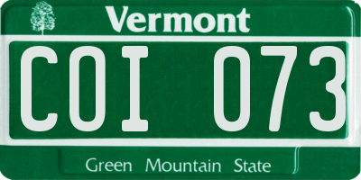 VT license plate COI073
