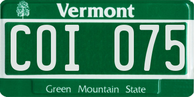 VT license plate COI075