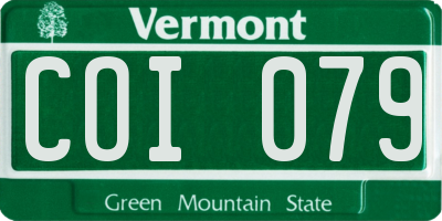 VT license plate COI079