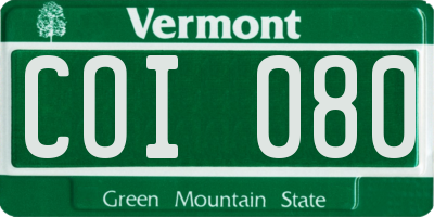 VT license plate COI080
