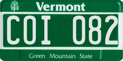 VT license plate COI082