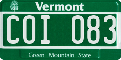 VT license plate COI083