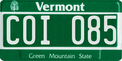VT license plate COI085
