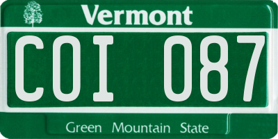 VT license plate COI087