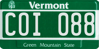 VT license plate COI088