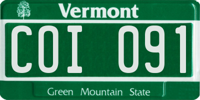 VT license plate COI091