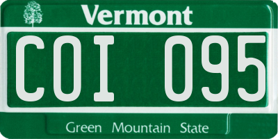VT license plate COI095