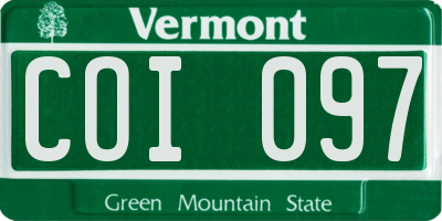 VT license plate COI097