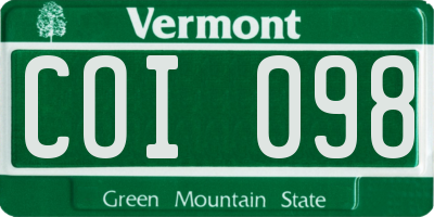VT license plate COI098