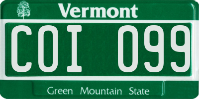 VT license plate COI099