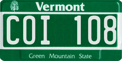 VT license plate COI108
