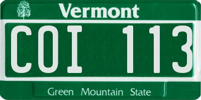 VT license plate COI113