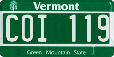 VT license plate COI119