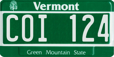 VT license plate COI124