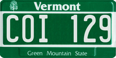 VT license plate COI129