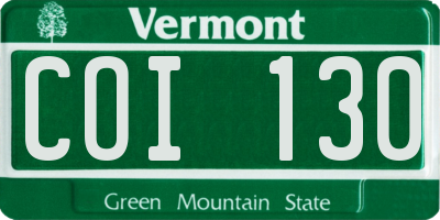VT license plate COI130