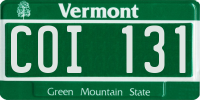 VT license plate COI131