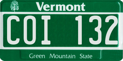 VT license plate COI132