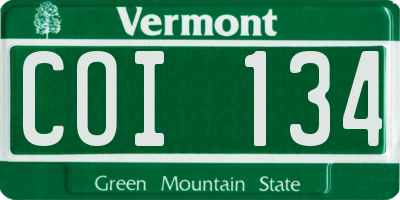 VT license plate COI134