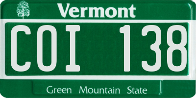 VT license plate COI138
