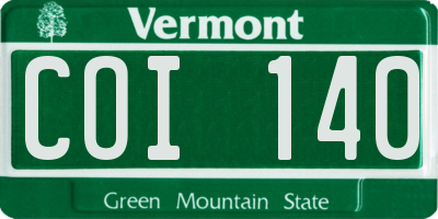 VT license plate COI140