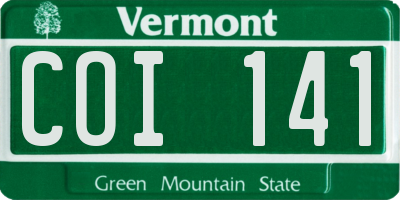 VT license plate COI141