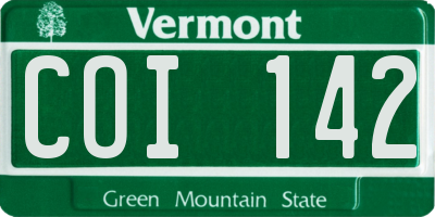 VT license plate COI142