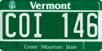 VT license plate COI146