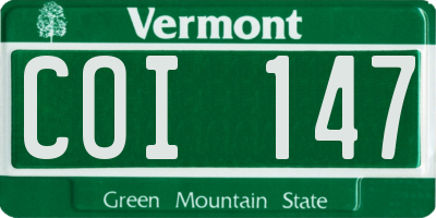 VT license plate COI147