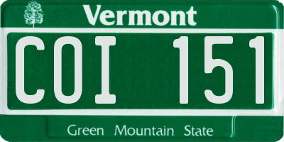 VT license plate COI151