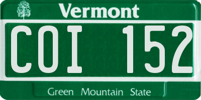 VT license plate COI152